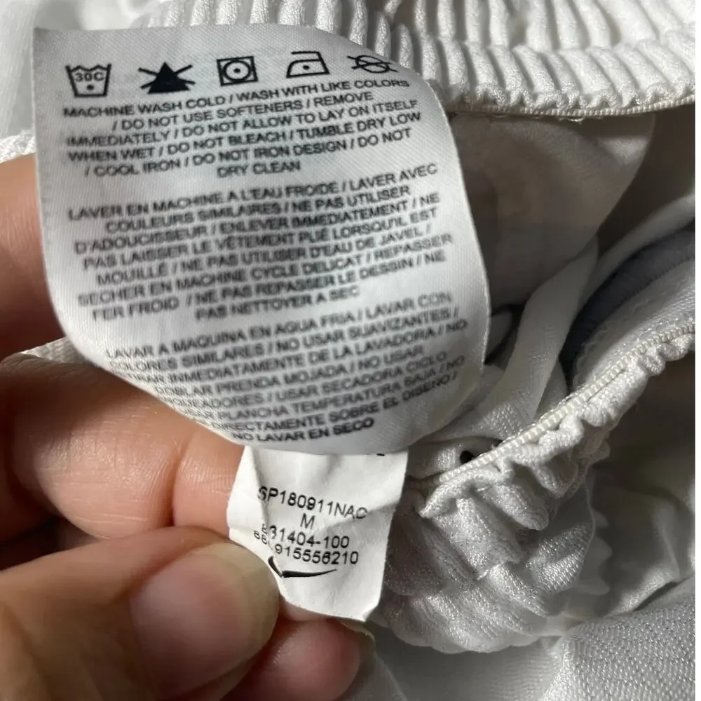 Nike Medium Men's White Athleisure Shorts Longer Pockets Drawstring Casual Sport